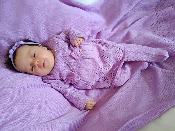 Saída de maternidade menina Gabriela tricot 3 peças