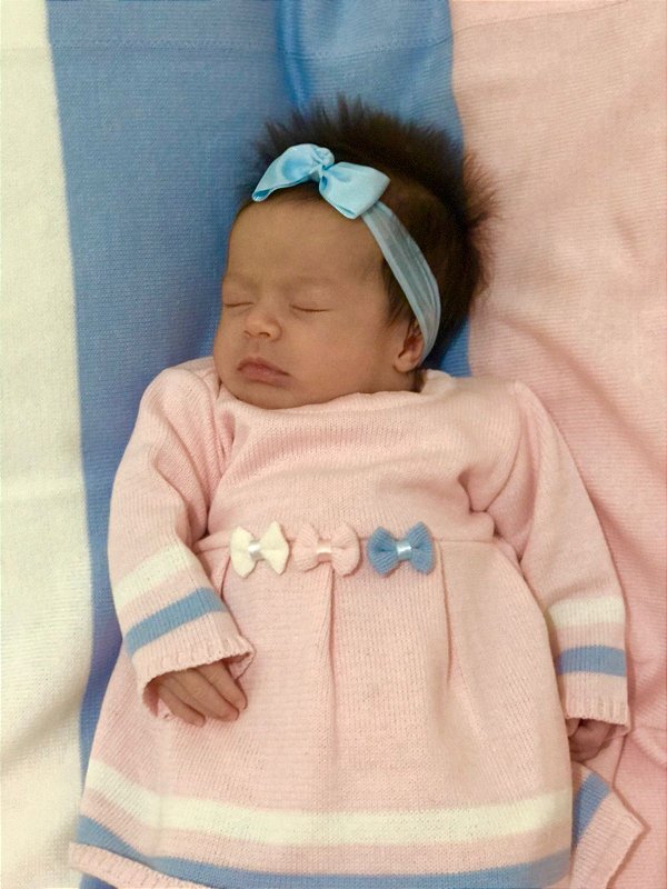 Saída de Maternidade Menina Berlin Vestido Tricot 3 Peças