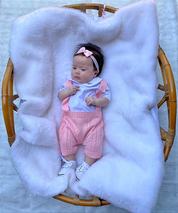 Romper de menina em tricot + body bordado elefante