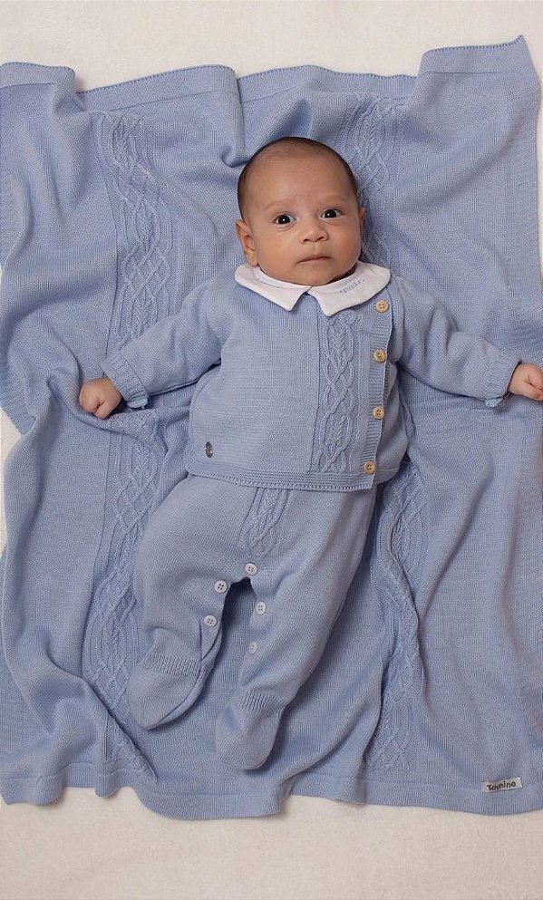 Saída de maternidade menino Bernardo tricot 4 peças