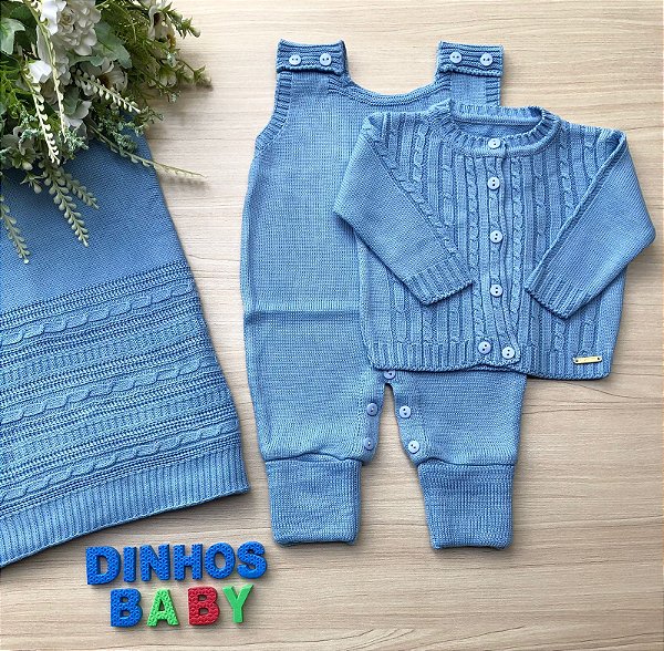 Saída Maternidade Menino Stanley 3 peças Tricot