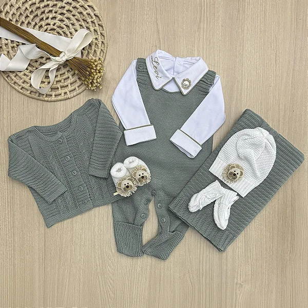 Saída de Maternidade Alex Leão Personalizado 7 Peças Dinhos Baby