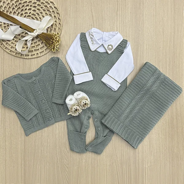 Saída de Maternidade Alex Leão Personalizado 5 Peças Dinhos Baby