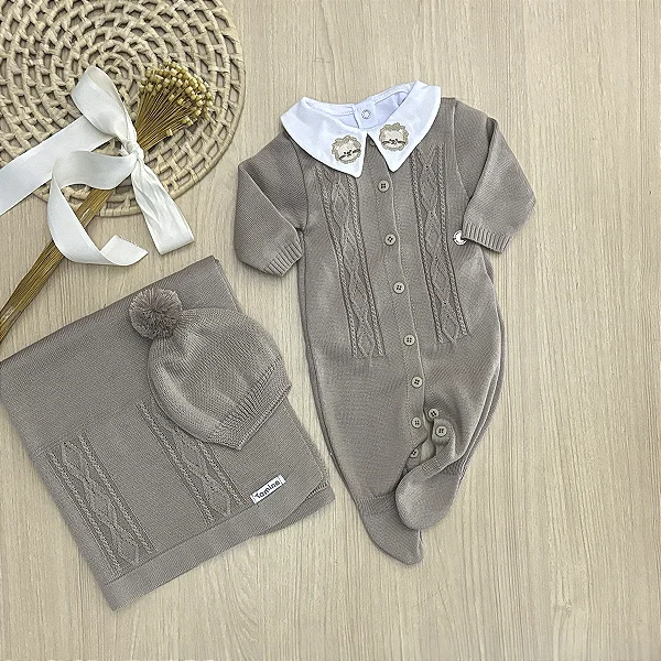 Saída de Maternidade Moisés Leão 4 Peças Dinhos Baby