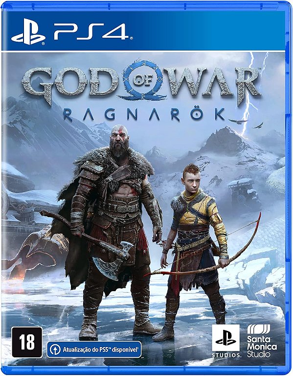 God of War Ragnarök: Edição Standard - PS4 - Mídia Física - Novo - Lacrado