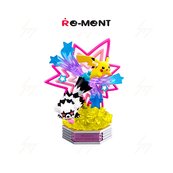 Pokémon - Pikachu & Zigzagoon - Neon Party★ (1) (Re-Ment) - PRONTA ENTREGA
