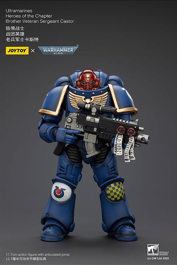 Warhammer 40k - Brother Veteran Sargeant Castor - Heroes of the Chapter - Ultramarines 1/18 (JOYTOY) - PRONTA ENTREGA