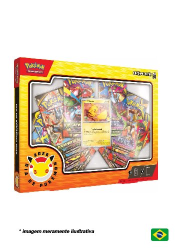 Pokémon TCG - Box Coleção - Dia de Pokémon 2026 + 01 Brinde Booster Avulso Megaevolução (PT-BR)