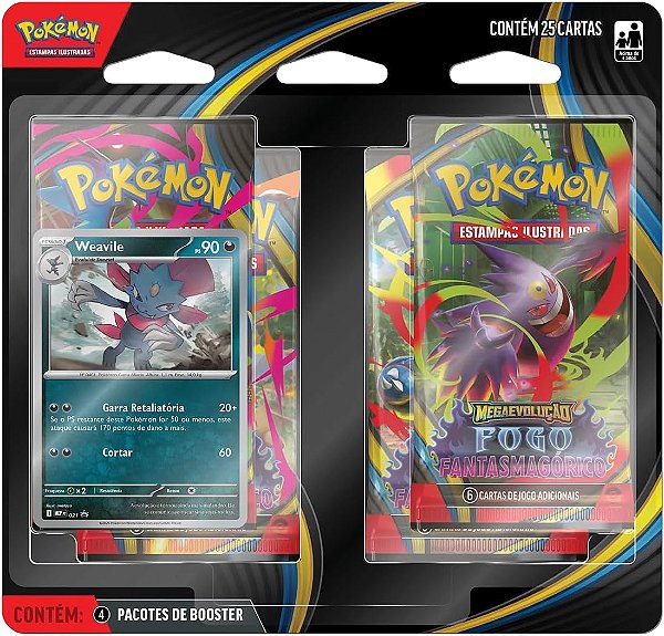 Pokémon TCG - Blister Quádruplo Megaevolução 2 - Fogo Fantasmagórico (PT-BR)