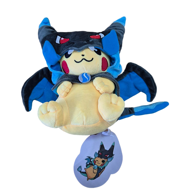 Brinquedos De Pelúcia Pokémon Pikachu Cosplay Mega Charizard X - 20 cm - Pronta Entrega
