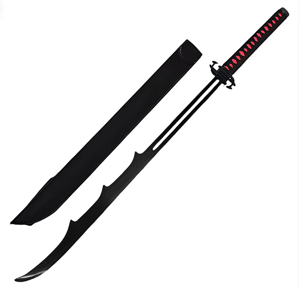 Espada Katana Metal Sem Fio (Zangetsu) - Bleach - Kurosaki Ichigo - Cosplay Coleção