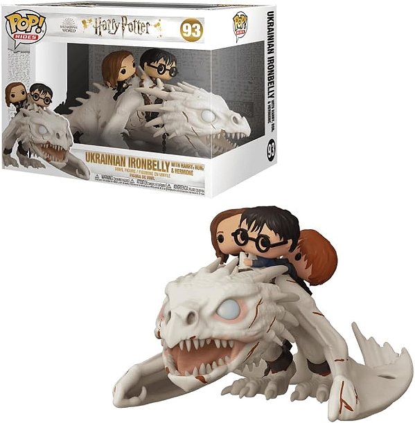 Boneco Funko Pop! Rides Harry Potter - Harry, Rony e Hermione no Dragão #96 - Pronta Entrega