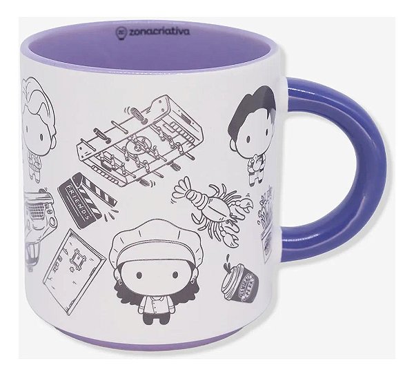 Caneca Grafite Ícones Friends - 500ml - Zonacriativa - Pronta Entrega