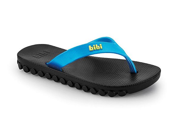 Chinelo Bibi Sun Sintético Roller Preto e Azul