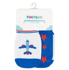 MEIA ANTIDERRAPANTE 16-20 MASCULINA PIMPOLHO AZUL/AVIOES