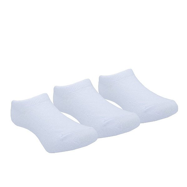 KIT MEIA LISA 3 PARES INVISIVEL BRANCA UNISSEX PIMPOLHO 26-30