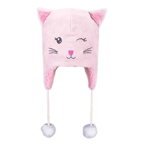 GORRO LUDICO 03-06 ANOS FEMININO PIMPOLHO ROSA GATINHA
