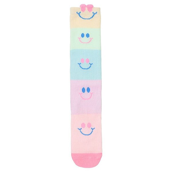 MEIA 3/4 DIVERTIDA LUDICA 26-30 FEMININA PIMPOLHO ROSA SMILE