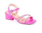 Sandália Menina Rio Pink com Strass e Salto de 4 cm