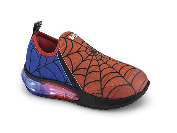 Tênis Bibi Space Wave Homem Aranha Azul e Vermelho com Luzinhas de Led #progressivo
