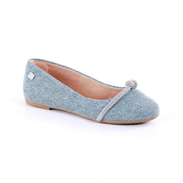 Sapatilha Jeans Menina Rio com Aplique de Strass