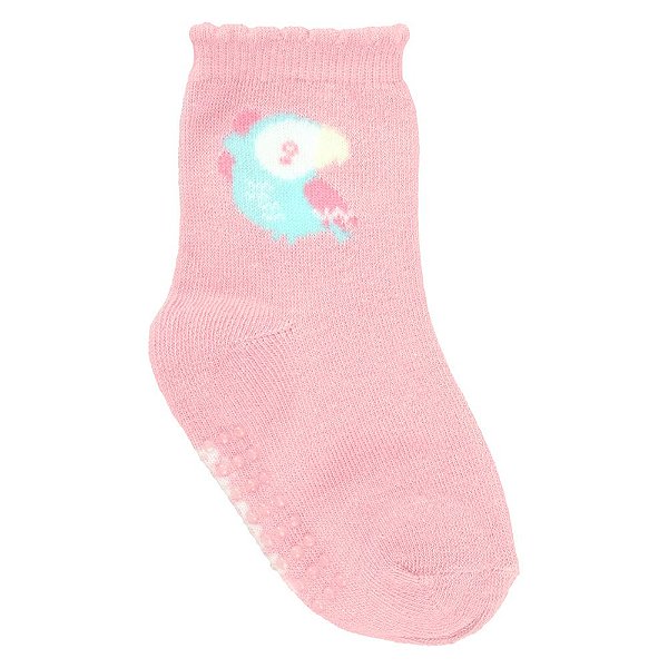 Kit com 3 pares de meias tam 21 ao 25 femininas Pimpolho Tucano Rosa e Branca