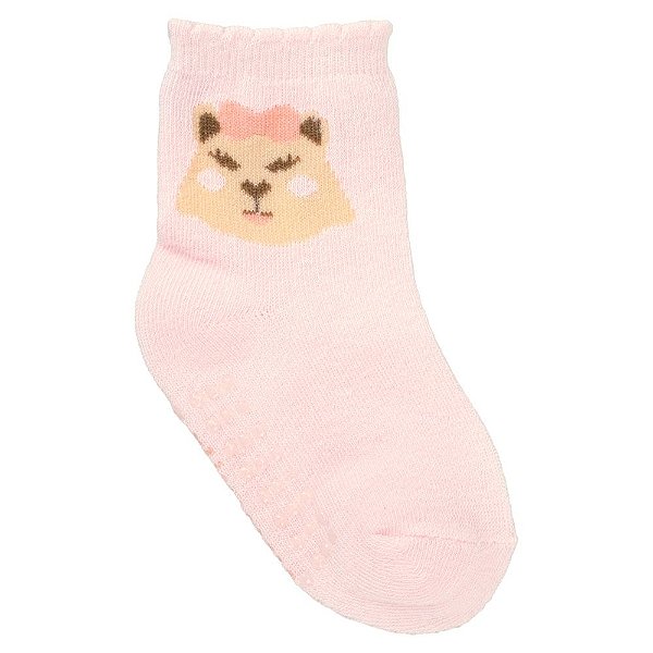 Kit com 3 pares de meias tam 21 ao 25 femininas Pimpolho Capivara Rosa