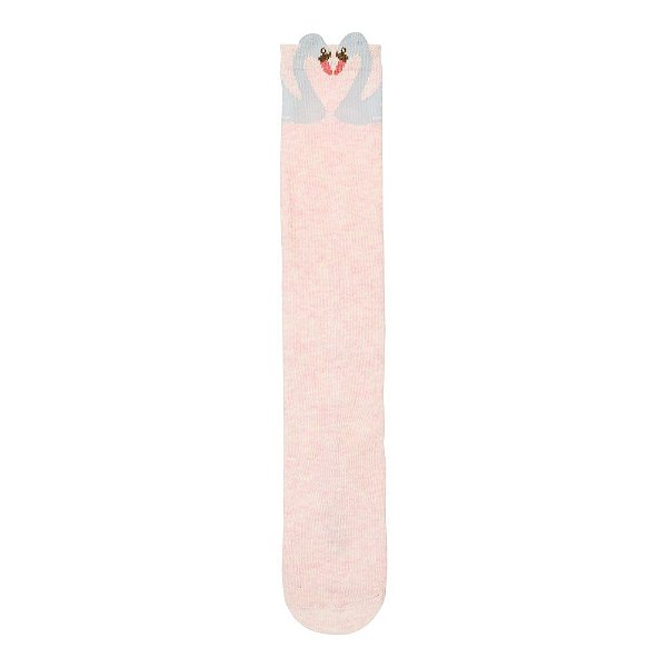 Meia 3/4 tamanho 31 ao 34 feminina Pimpolho cisne rosa