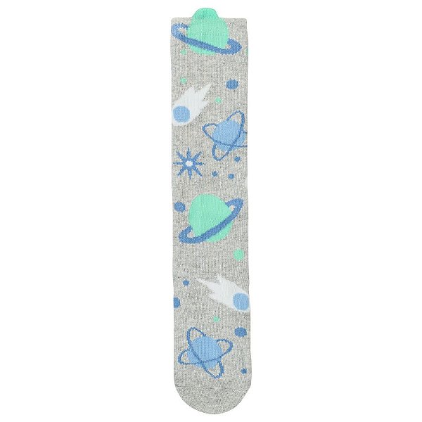 Meia 3/4 tamanho 26 ao 30 masculina Pimpolho planetas cinza