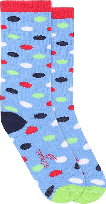 Meia 23 - 29 Worls Colors 3/4 Azul com Bolas Coloridas