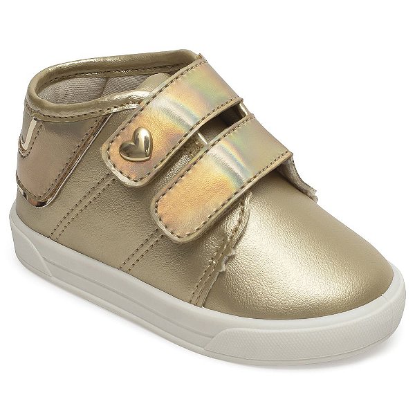 Tênis Street Urban Kids Pimpolho Dourado Fechamento com Velcro