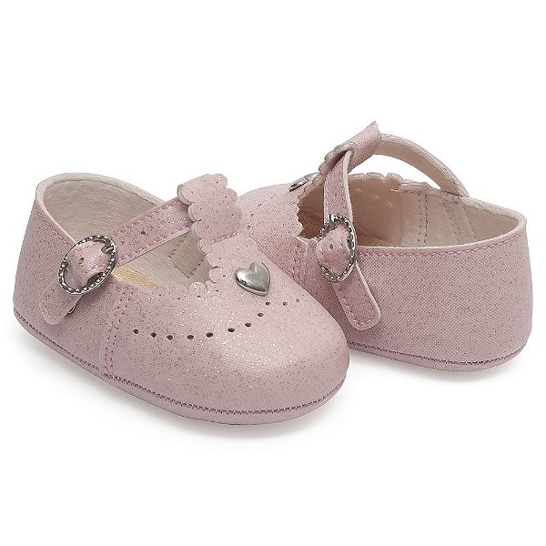 Sapatilha Baby Pimpolho Love Rosa Bebê com Fivela