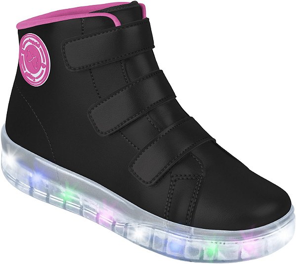 Tênis World Colors com Led Preto Star Light