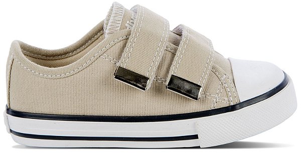 Tênis Canvas Bege Velcro Diversão
