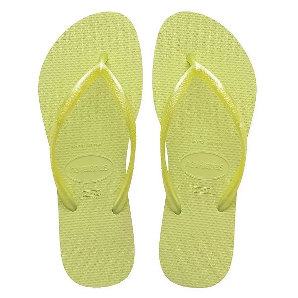 Sandálias Havaianas Chinelo Feminino Infantil Tira Slim Verde Lima