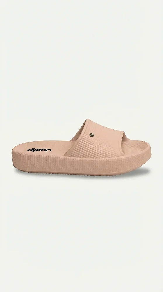 Chinelo Slide Dijean Nude Detalhe Pedra Spike