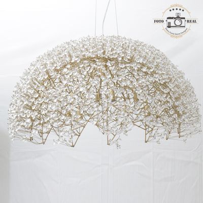 PENDENTE MEA DOURADO/CRISTAL TRANSL. 80cm