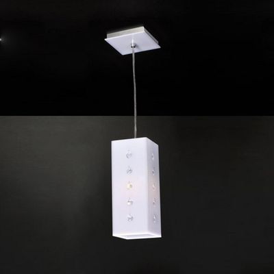 PENDENTE VENETO ACRÍLICO BRANCO COM CRISTAL