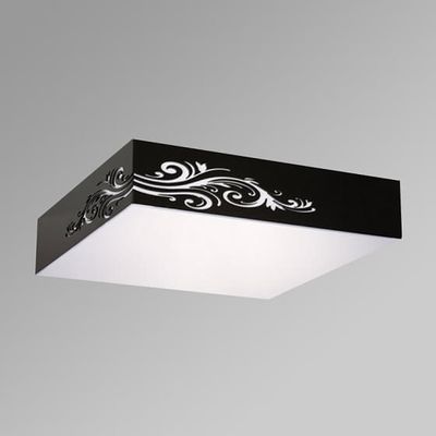 PLAFON FLOREALI PRETO COM BRANCO 31X31