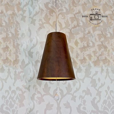 PENDENTE CONICO C/CRISTAL MADEIRA IMBUIA ACCORD