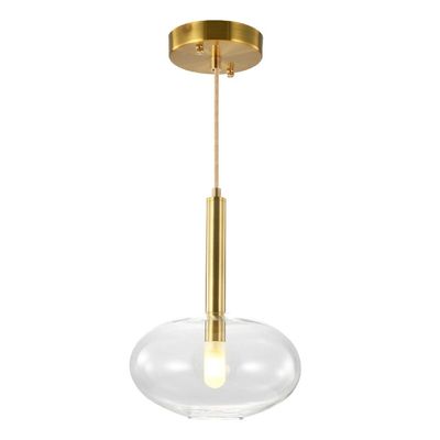 PENDENTE FILÓ BRONZE VIDRO TRANSPARENTE - BELLA ILUMINAÇÃO
