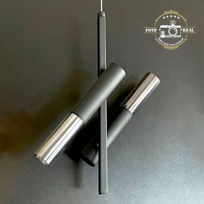 PENDENTE 2 TUBOS PRETO FOSCO ONIX