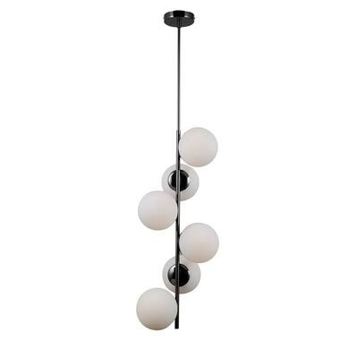 PENDENTE PETIT POA CROMO NEGRO E BRANCO - BELLA ILUMINAÇÃO