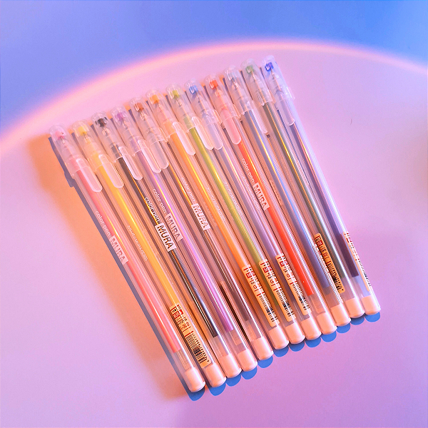 Kit Canetas Gel 0.5mm 12 Cores