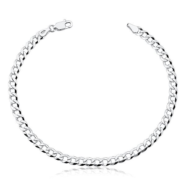 Pulseira Masculina Italiana Grumet 4.5mm prata 925