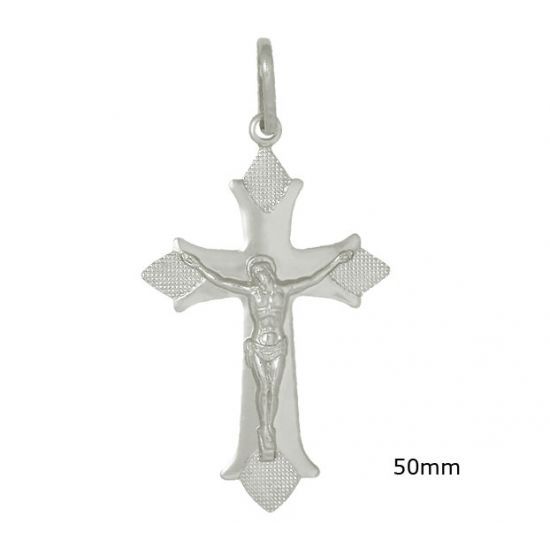 Pingente cruz portuguesa grande 5cm prata 925