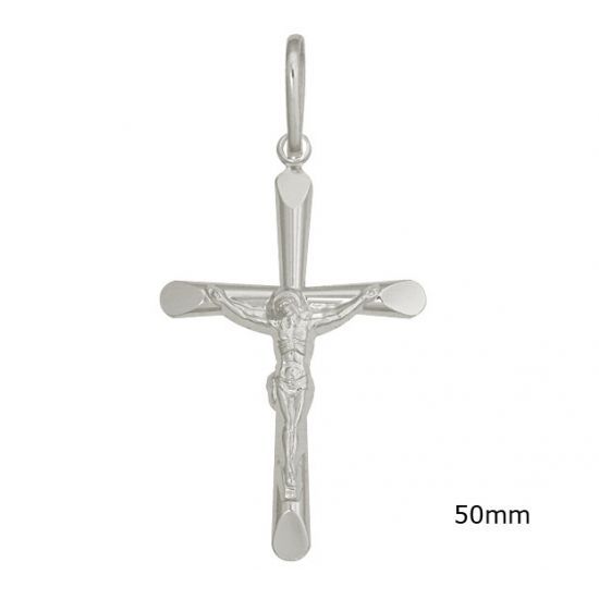 Pingente cruz com cristo crucifixo grande 55mm prata 925