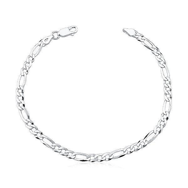 Pulseira Italiana Prata 925 Legitima Elos 3x1 4,5mm