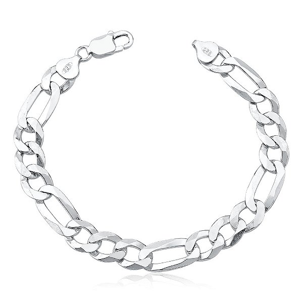 Pulseira Prata 925 Masculina 3x1 10mm