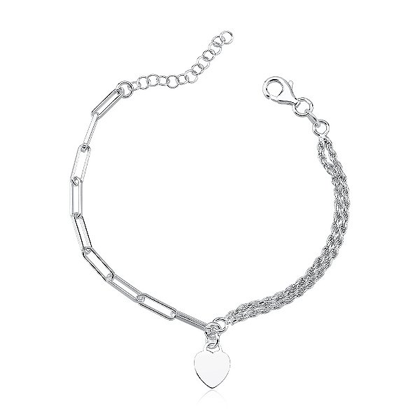 Pulseira Feminina de Prata 925 Cartier e elo Baiano